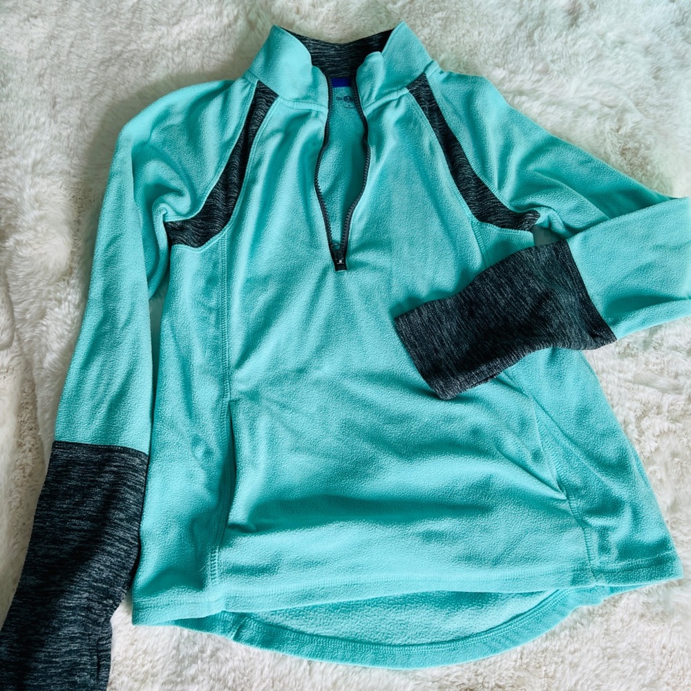 SO Mint and Blue Quarter-Zip Pullover